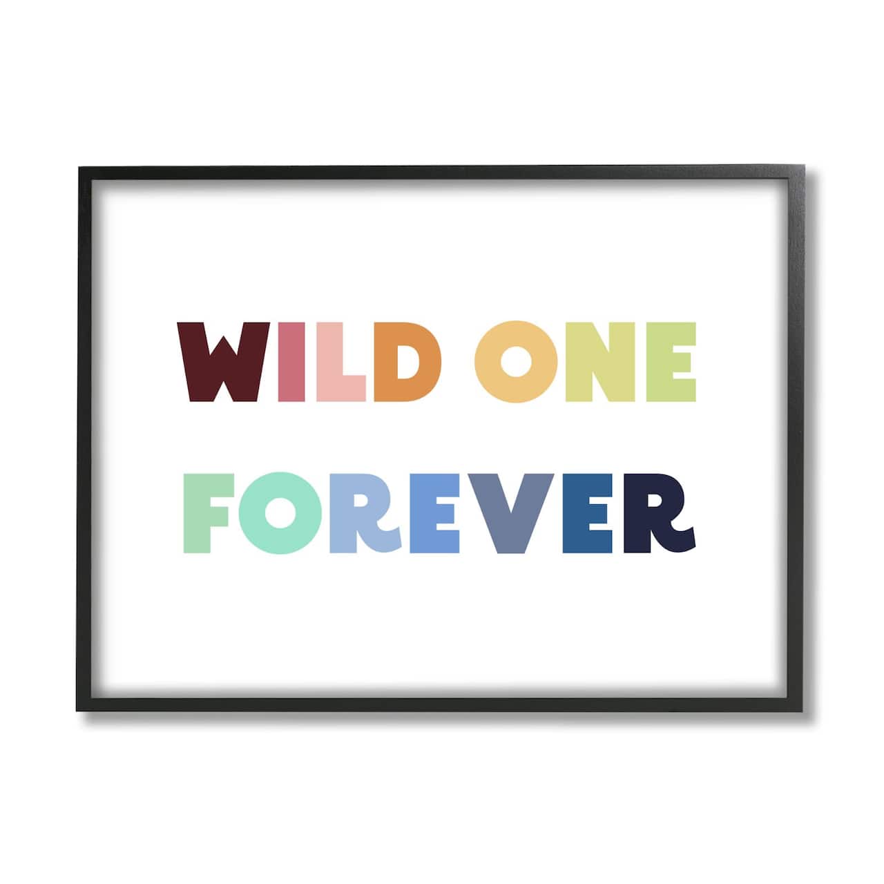 Stupell Industries Wild One Forever Phrase Rainbow Typography Kids' Adventure Framed Wall Art